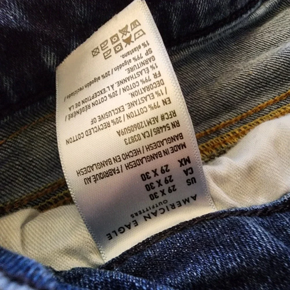 American Eagle Mens AIRFLEX+ Slim Jeans Denim Blue Size 29x30 - Picture 4 of 8